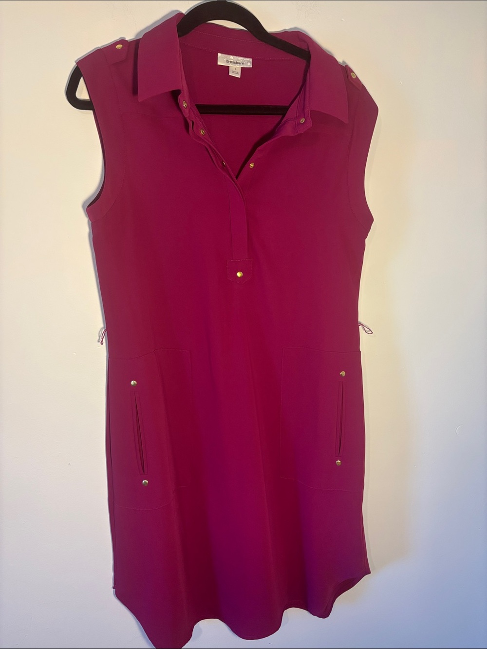 Dress Barn Sleeveless Midi Dress in Magenta